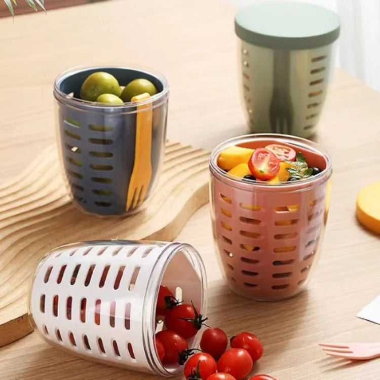 Boîte à salade de 600 ml avec couvercle et fourchette, étanche à l'air et aux fuites pour fruits et légumes