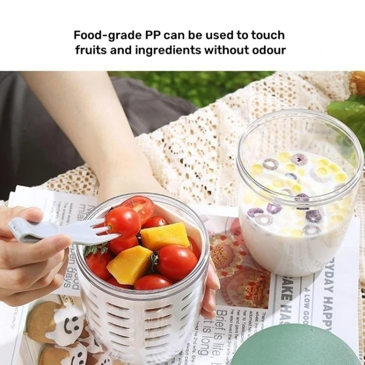 Boîte à salade de 600 ml avec couvercle et fourchette, étanche à l'air et aux fuites pour fruits et légumes
