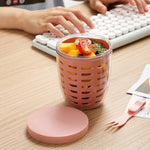 Boîte à salade de 600 ml avec couvercle et fourchette, étanche à l'air et aux fuites pour fruits et légumes