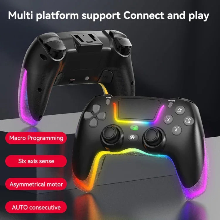 Poignée sans fil Bluetooth lumineuse Dazzle Color Light pour PS4