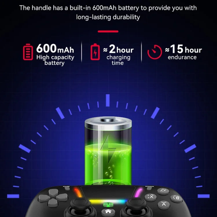 Poignée sans fil Bluetooth lumineuse Dazzle Color Light pour PS4