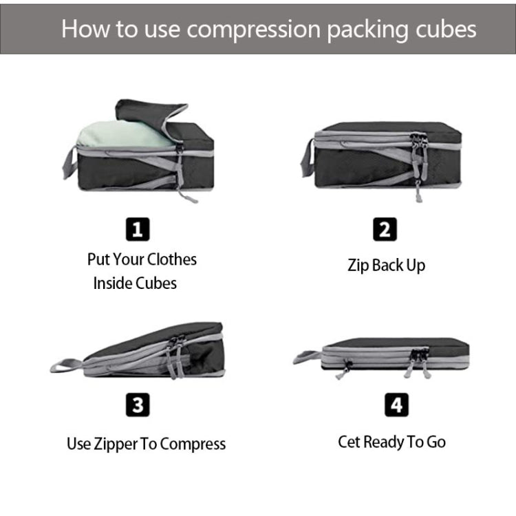 8 In 1  Compression Packing Cubes Expandable Travel Bags Luggage Organizer, 8 In 1