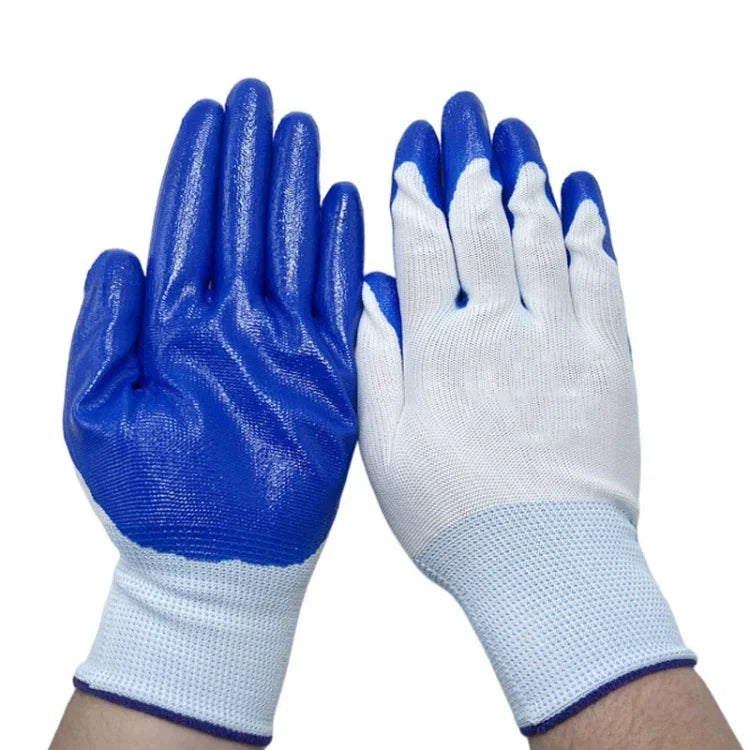 2 paires de gants de sécurité de travail, résistants à l'abrasion et à l'huile, demi-gants en caoutchouc nitrile