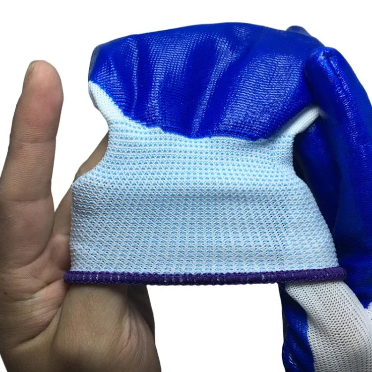 2 paires de gants de sécurité de travail, résistants à l'abrasion et à l'huile, demi-gants en caoutchouc nitrile