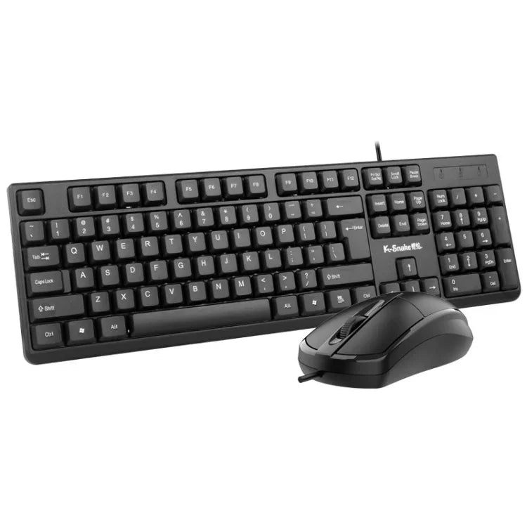 Ensemble clavier et souris filaire K-Snake K001 pour ordinateur de bureau, avec souris, sans souris