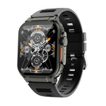 Montre connectée A70 1,96 pouces, surveillance de la santé, multifonctionnelle, étanche IP68, appels Bluetooth, Noir, Orange
