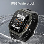 Montre connectée A70 1,96 pouces, surveillance de la santé, multifonctionnelle, étanche IP68, appels Bluetooth, Noir, Orange