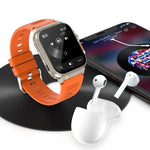 Montre connectée A70 1,96 pouces, surveillance de la santé, multifonctionnelle, étanche IP68, appels Bluetooth, Noir, Orange