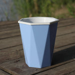Pot de fleur automatique absorbant l'eau en forme de diamant, pot en plastique pour plante verte, 12cm x 14cm