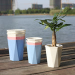 Pot de fleur automatique absorbant l'eau en forme de diamant, pot en plastique pour plante verte, 12cm x 14cm