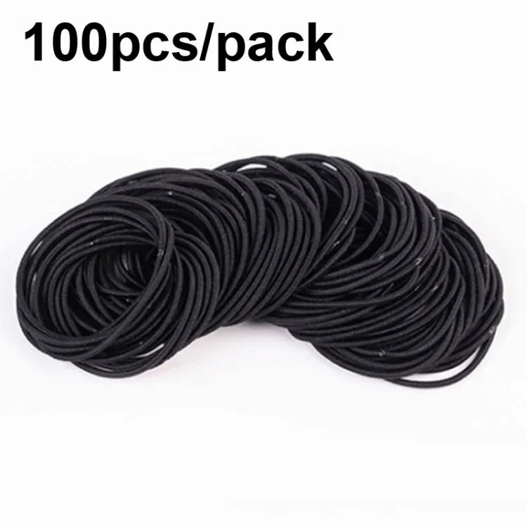 100 pièces/paquet Accessoires à cheveux élastiques Anneau en nylon Corde à cheveux Élastique Bandeau