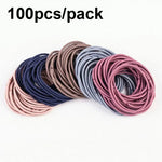 100 pièces/paquet Accessoires à cheveux élastiques Anneau en nylon Corde à cheveux Élastique Bandeau
