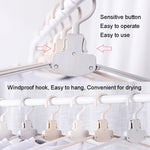 Cintre de voyage pliable en plastique, portable, avec larges épaules, séchoir sans traces