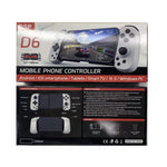 Manette de jeu rétractable Bluetooth D6 à double capteur Hall et six axes somatosensoriel pour Android/iPhone/Switch, D6 Noir, D6 Blanc Noir, D6 Blanc Rouge