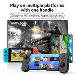 Manette de jeu rétractable Bluetooth D6 à double capteur Hall et six axes somatosensoriel pour Android/iPhone/Switch, D6 Noir, D6 Blanc Noir, D6 Blanc Rouge