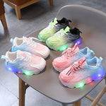 Baskets LED WISDOMFROG pour filles, chaussures en maille dégradée pour garçons, chaussures pour enfants, 21, 22, 23, 24, 25, 26, 27, 28, 29, 30
