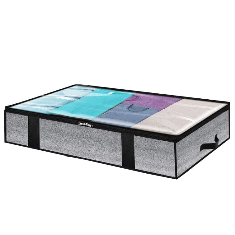 Sac de Rangement Pliable en Tissu Non Tissé pour Vêtements et Couvertures Sous le Lit 100x50x18cm, 100x50x18cm (Gris Imprimé)