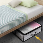 Sac de Rangement Pliable en Tissu Non Tissé pour Vêtements et Couvertures Sous le Lit 100x50x18cm, 100x50x18cm (Gris Imprimé)