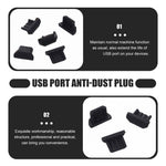 Micro USB Universal Cell Phone Dust Plug Power Silicone Charging Port Plug, Micro USB (Black), Micro USB (Transparent)