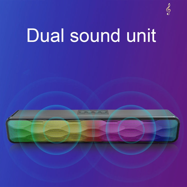 Enceinte Bluetooth Sans Fil de Bureau avec Effet Lumineux RGB Coloré Long USB, Q6