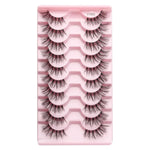 10 paires/boîte de demi-faux cils avec tiges transparentes, extensions de cils naturels, Y1001, Y1002, Y1003, Y1004, Y1005, Y1006, Y1007, Y1008, Y1009, Y1011