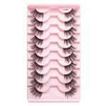 10 paires/boîte de demi-faux cils avec tiges transparentes, extensions de cils naturels, Y1001, Y1002, Y1003, Y1004, Y1005, Y1006, Y1007, Y1008, Y1009, Y1011