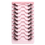 10 paires/boîte de demi-faux cils avec tiges transparentes, extensions de cils naturels, Y1001, Y1002, Y1003, Y1004, Y1005, Y1006, Y1007, Y1008, Y1009, Y1011