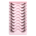 10 paires/boîte de demi-faux cils avec tiges transparentes, extensions de cils naturels, Y1001, Y1002, Y1003, Y1004, Y1005, Y1006, Y1007, Y1008, Y1009, Y1011