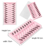 10 paires/boîte de demi-faux cils avec tiges transparentes, extensions de cils naturels, Y1001, Y1002, Y1003, Y1004, Y1005, Y1006, Y1007, Y1008, Y1009, Y1011