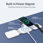 Chargeur sans fil magnétique pliable 10-en-1 avec boîte de rangement pour adaptateur de câble de données, BM3093 (Blanc), BM3093