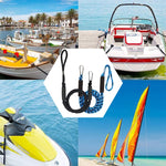 Accessoires de corde de bateau pince en acier inoxydable Pier, câble d'amarrage kayak avec tampon intégré PWC, noir, noir bleu rouge, bleu blanc noir