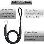 Accessoires de corde de bateau pince en acier inoxydable Pier, câble d'amarrage kayak avec tampon intégré PWC, noir, noir bleu rouge, bleu blanc noir