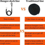 Accessoires de corde de bateau pince en acier inoxydable Pier, câble d'amarrage kayak avec tampon intégré PWC, noir, noir bleu rouge, bleu blanc noir