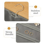 Sac de rangement à suspendre pour bijoux 80 grilles, sac organisateur double face non tissé pour bijoux, 80 grilles