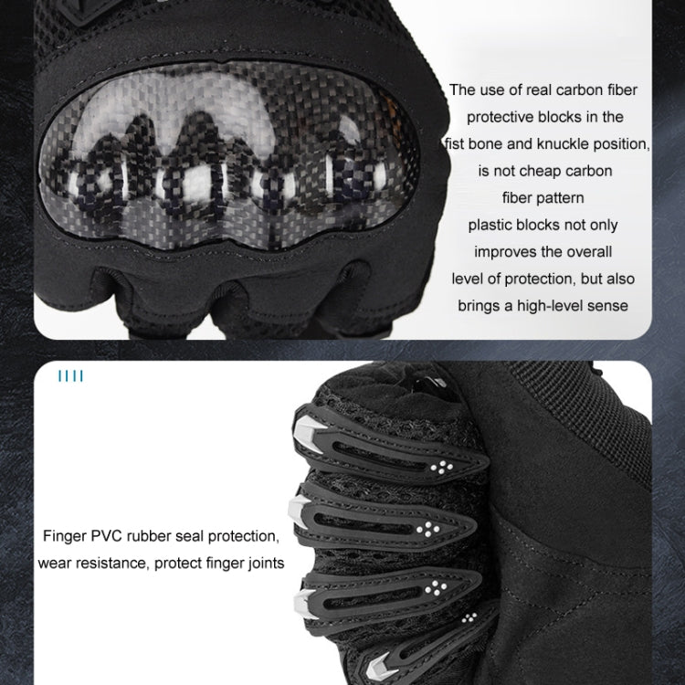 Gants de moto SOMAN anti-chute, respirants, antidérapants en fibre de carbone, M, L, XL, XXL