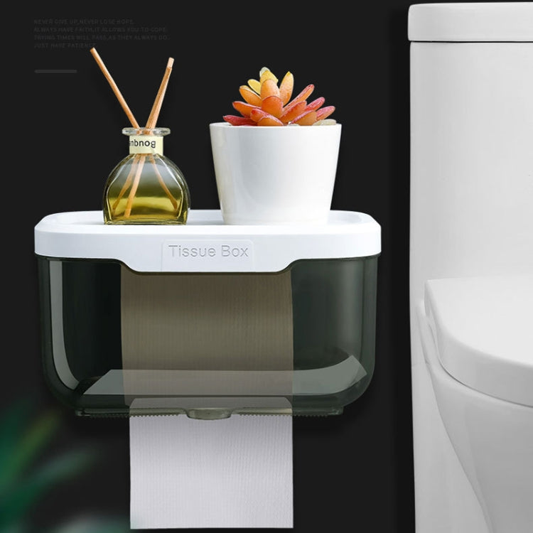 Boîte à mouchoirs transparente étanche sans perçage pour salle de bain, étagère de rangement murale pour toilettes, Grande (Noire), Grande (Rose), Petite (Noire), Petite (Rose)