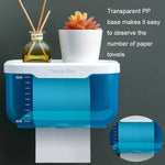 Boîte à mouchoirs transparente étanche sans perçage pour salle de bain, étagère de rangement murale pour toilettes, Grande (Noire), Grande (Rose), Petite (Noire), Petite (Rose)