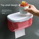 Boîte à mouchoirs transparente étanche sans perçage pour salle de bain, étagère de rangement murale pour toilettes, Grande (Noire), Grande (Rose), Petite (Noire), Petite (Rose)
