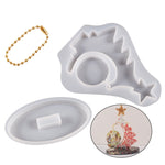 Moule en silicone en résine époxy en cristal pour sapin de Noël, sans chaîne de perles, avec 10 chaînes de perles dorées, avec 10 chaînes de perles argentées, avec 10 chaînes de perles colorées
