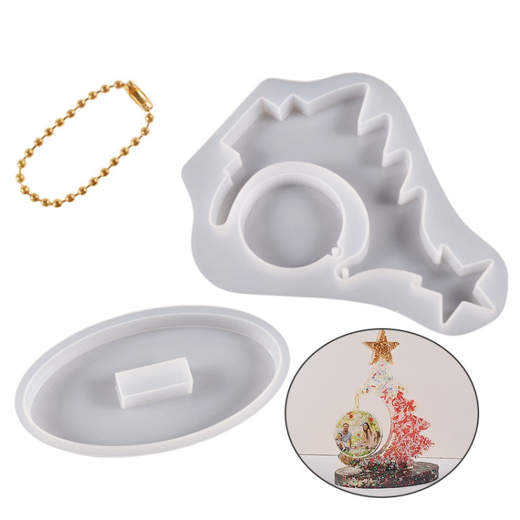 Moule en silicone en résine époxy en cristal pour sapin de Noël, sans chaîne de perles, avec 10 chaînes de perles dorées, avec 10 chaînes de perles argentées, avec 10 chaînes de perles colorées