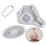Moule en silicone en résine époxy en cristal pour sapin de Noël, sans chaîne de perles, avec 10 chaînes de perles dorées, avec 10 chaînes de perles argentées, avec 10 chaînes de perles colorées