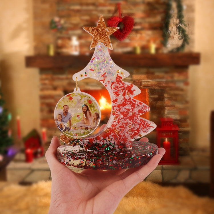 Moule en silicone en résine époxy en cristal pour sapin de Noël, sans chaîne de perles, avec 10 chaînes de perles dorées, avec 10 chaînes de perles argentées, avec 10 chaînes de perles colorées