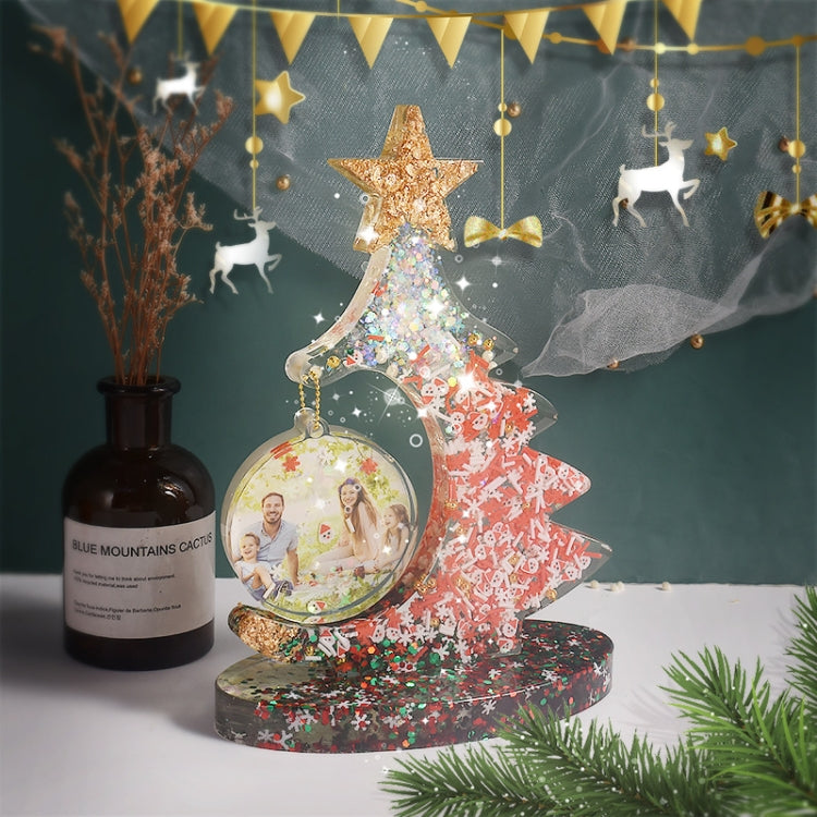 Moule en silicone en résine époxy en cristal pour sapin de Noël, sans chaîne de perles, avec 10 chaînes de perles dorées, avec 10 chaînes de perles argentées, avec 10 chaînes de perles colorées