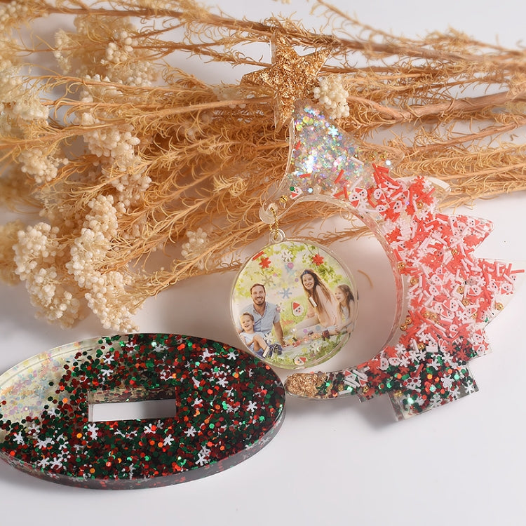 Moule en silicone en résine époxy en cristal pour sapin de Noël, sans chaîne de perles, avec 10 chaînes de perles dorées, avec 10 chaînes de perles argentées, avec 10 chaînes de perles colorées