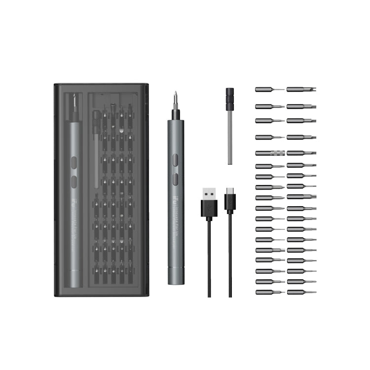 IFu Ensemble de Tournevis Électrique 42-en-1 Précision Charge Rapide USB avec Lampe de Travail LED