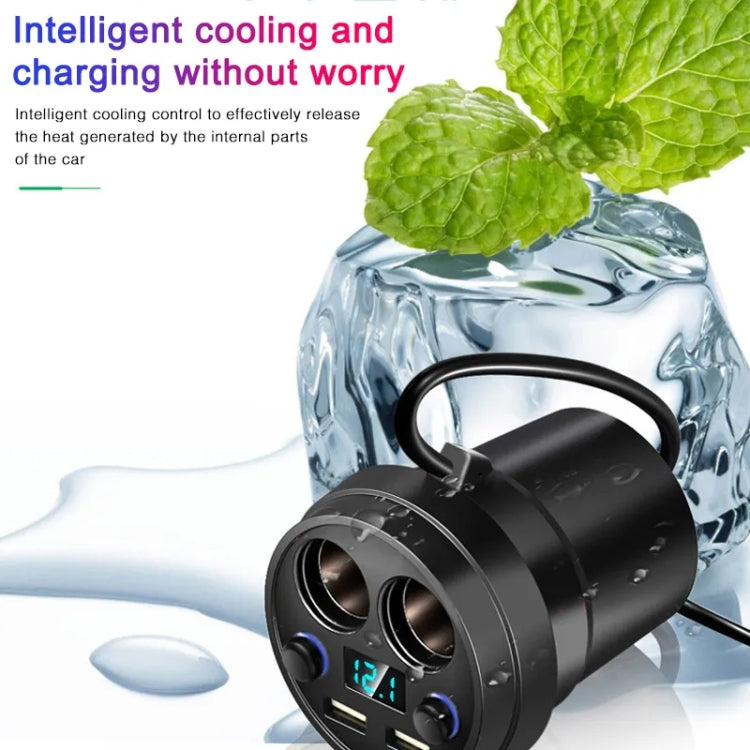 Cup Car Charger Dual USB Corded Cigarette Lighter Mobile Phone Charger