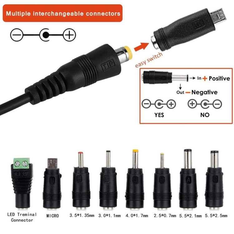 Chargeur adaptateur secteur DC réglable 65W 6-20V 3A, prise US, prise EU, prise UK petite, prise AU, prise UK grande