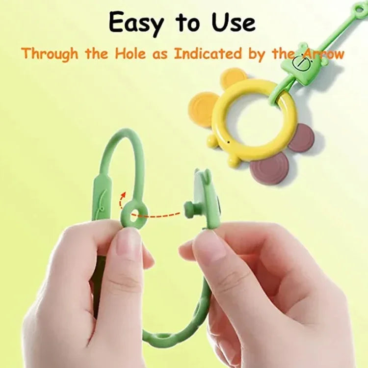 Chaîne de sucette en silicone ours, jouet de dentition pour tout-petits, corde anti-chute, attache-sucette