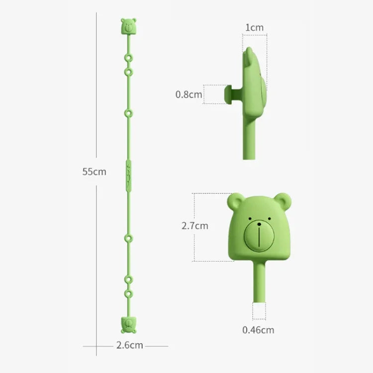 Chaîne de sucette en silicone ours, jouet de dentition pour tout-petits, corde anti-chute, attache-sucette