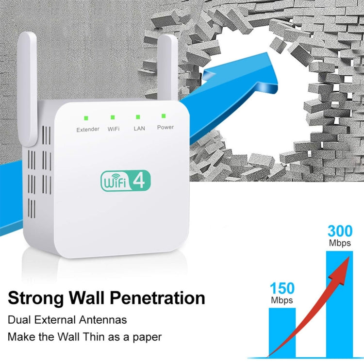 Amplificateur Wi-Fi 2.4G 300M répéteur WiFi longue portée amplificateur de signal sans fil, prise US blanc, prise EU blanc, prise UK blanc, prise US noir, prise EU noir, prise UK noir